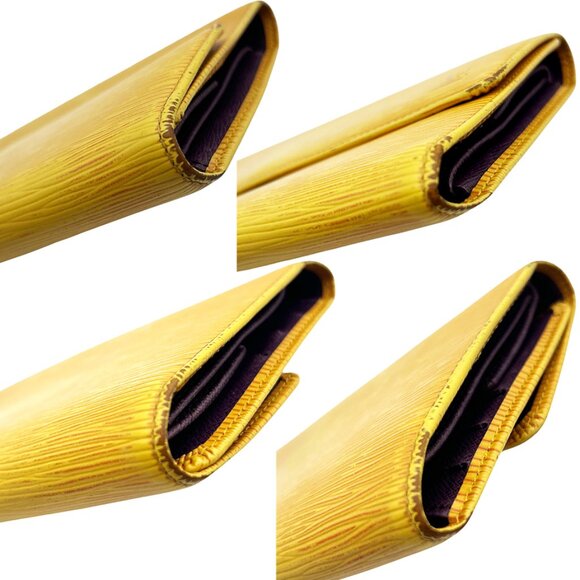 Louis Vuitton LV Yellow Epi Leather Long Wallet With Purple Interior - Picture 6 of 13